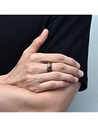 King Will Nature - Anillo de carburo de tungsteno con incrustaciones de madera de koa para hombre, ajuste cómodo