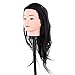 Anself Hairdressing Training Practice Head Long Hair Black Dummy Model Mannequin Cut with Clamp
