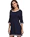 GYS Women's Nightgown Soft Bamboo Sleepwear 3/4 Sleeve Nightshirt, 95% Bamboo Viscose Washable Pajamas (Purplish Blue,M-2XL,One Piece) (L)