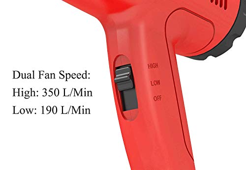 Heat Gun Variable Temperature, Amtake HG6618 1800W Hot Air Gun 120°F - 1020°F (50℃~550℃) with 2 Fan Speed, 4 Nozzle Attachments for Crafts, Heat shrink tubing, Stripping Paint, Welding - Thumbnail 2