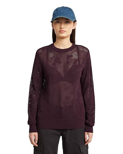 G-STAR 8719965012981 Sudadera Pointelle de Punto Wmn para Mujer, Rojo Maroon D27724-b754-671, L