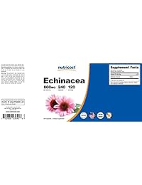 Nutricost Echinacea 800 mg, 240 cápsulas – Tapones vegetales de alta calidad, sin OMG, sin gluten, 120 porciones, 1