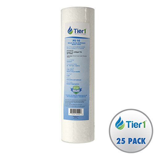 Click Here to See More Images Tier1 GXWH04F 5 Micron 10 x 2.5 Spun Wound Polypropylene Sediment Pentek Comparable Replacement Water Filter 25 Pack