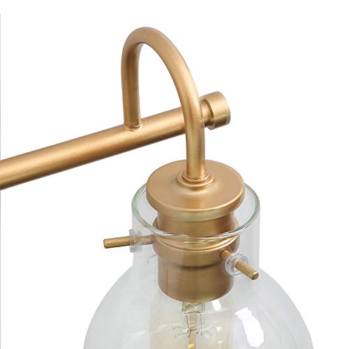 KSANA Bathroom Light Fixtures, Gold Bathroom Vanity Light Fixtures with Clear Glass Shade, 22"x7"x9"