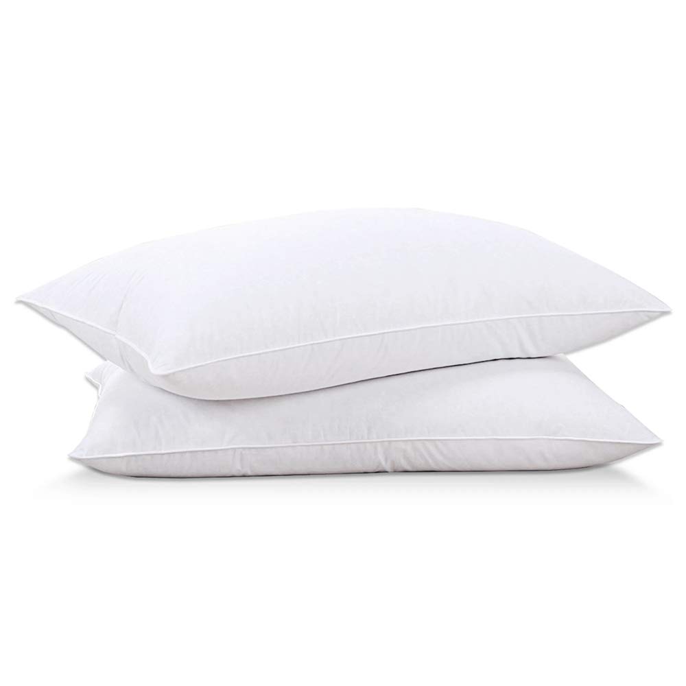 Linens Limited Natural White Duck Feather Pillows, 2 Pack