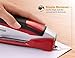 Bostitch Office InPower Spring-Powered Premium Desktop Stapler - One Finger, No Effort, Red/Silver (1117)