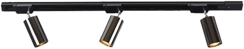DGYZ LED Ceiling Spotlight Bar, 360 ° Flexible Adjustment Of Living Room Store Background Wall Track Light, E27 Light Source (Color : Gun black, Size : 3 way)