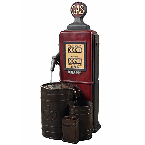 Peaktop FI0002AA Waterfall Fountain Peaktop-FI0002AA Outdoor, Vintage Gas Station Fou, 41", Red