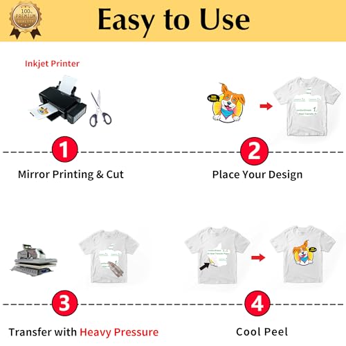 TransOurDream Heat Transfer Paper for T Shirts (20 Sheets, 8.5x11