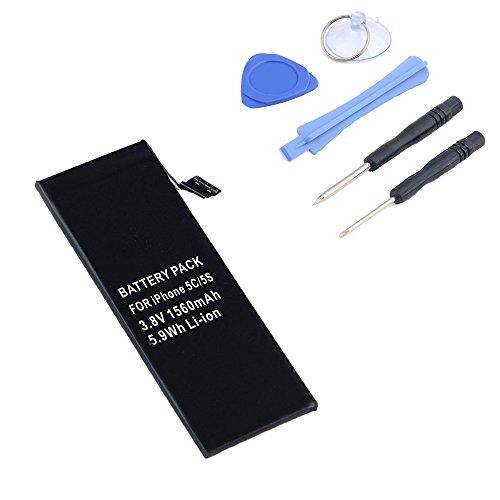 Masione Replacement Battery for iPhone 5S & 5C W/ Repair Kit 3.8V 1560mAh Li-ion Internal Battery - Works with All iPhone 5S & 5C Models (not for iPhone 5) Masione Replacement Battery for iPhone 5S & 5C W/ Repair Kit 3.8V 1560mAh Li-ion Internal Battery - Works with All iPhone 5S & 5C Models (not for iPhone 5)