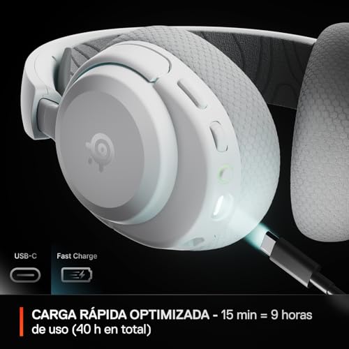 Arctis Nova 3P Wireless Auriculares Gaming multiplataforma - App - Batería 40h - Controladores magnéticos de neodimio - 2,4 GHz/Bluetooth - Micro extraíble - PS5, PS4, PC, Switch -Blanco