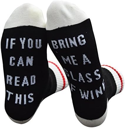 YITU Novelty Cotton Socks - IF You Can Read This PLEASE Bring Me Some Wine Socks