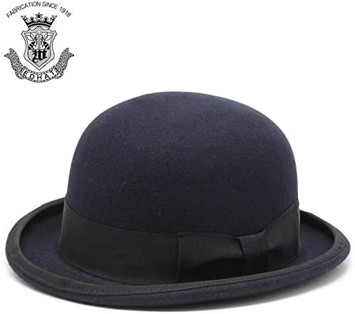 Amazon Co Jp 日本製 Edo Hat エドハッ ボーラーハット ダービーハット ネイビー ウールフェルト 大きいサイズ 小さいサイズ ファッション