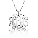 Sterling Silver Initial Monogram Necklace - Custom Made with Any Initial!