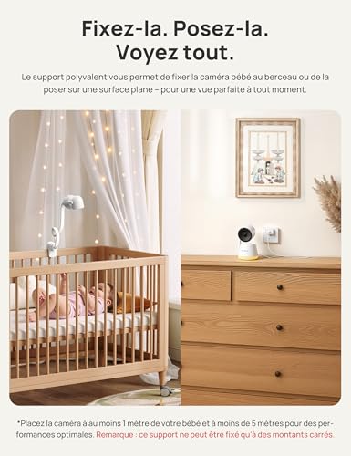 Dr.Care LumiView Plus WiFi Baby Monitor with 2 Cameras - 5.5" 1080P & 2K Display, 5000mAh Removable Battery, Privacy Mode, RGB Night Light, HD Night Vision, Crying & Motion Alert