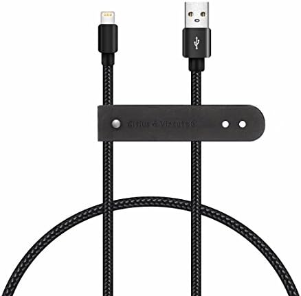 Citius Virtute [Apple MFI Certified] iPhone Nylon Braided Cable,3Ft,1 Pack,Lightning to USB, Nylon Charger Cable Compatible with iPhone/iPad Air/ Mini/ iPod Nano/ Touch (Black)