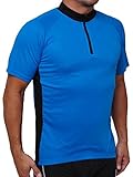 Conquer Road/MTB Men's Short Sleeve Cycling Jersey, Blue, XX-Large