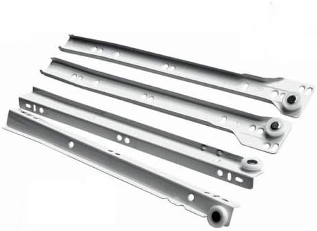 REJS Roller Drawer Slides Bottom Fix Metal White 450mm Pair