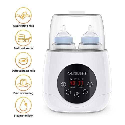 Baby Bottle Warmer Life Basis Deluxe Bottle Sterilizer & Smart Thermostat 5-in-1 with Breast Milk , Timer and Precise Temperature Control for Baby Food Bottles Sterilize - Thumbnail 7
