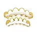 JINAO New Custom Fit 18K Gold Plated Vampire Four Open Face Gold Grillz Set For Christmas gift