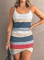 Acelitt Stripe Sundress for Women 2023 Summer