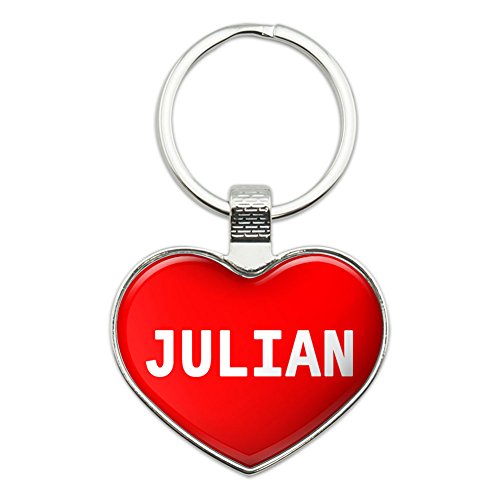 Graphics and More Metal Keychain Key Chain Ring I Love Heart Names Male J Joac - Julian