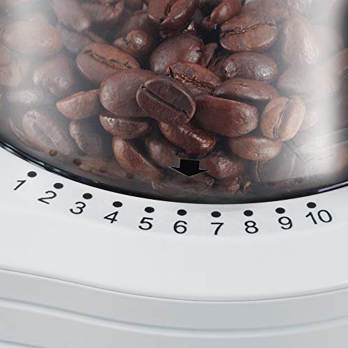 SEVERIN S73873 KM 3873 Elektrische Mahlwerk-Kaffeemühle (150 W, Edelstahl-Kegelmahlwerk, Max. Füllmenge 150,g) weiß… – Bild 5