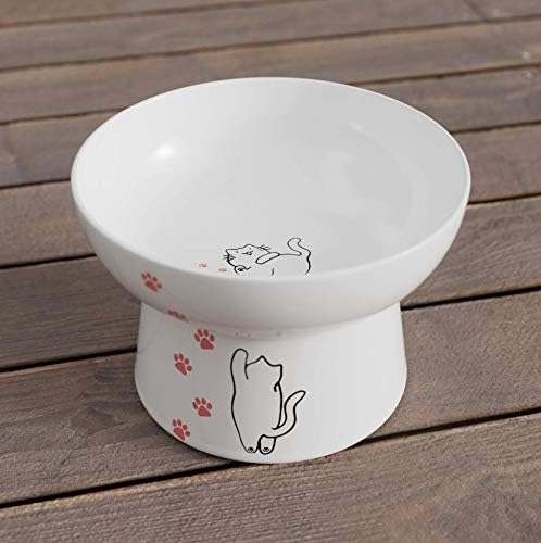 Minibees Raised Cat Bowl - Premium Elevated Cat Feeding Bowl, Porcelain, Stress Free, Small to Medium, Safety Choice - Image 4