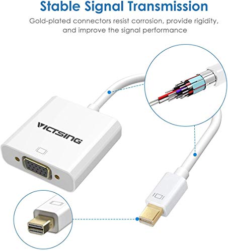 VicTsing Mini DisplayPort (Thunderbolt) to VGA Adapter, 1080P Full HD Gold Plated DP to VGA for Appl - //coolthings.us