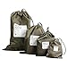 FORYEE Waterproof Storage Bag - Nylon 4 Different Size - Drawstring Bags/Ditty Bag/Cord Bag/Shoes Bag for Travel Home Outdoor Hiking Camping - Coffee
