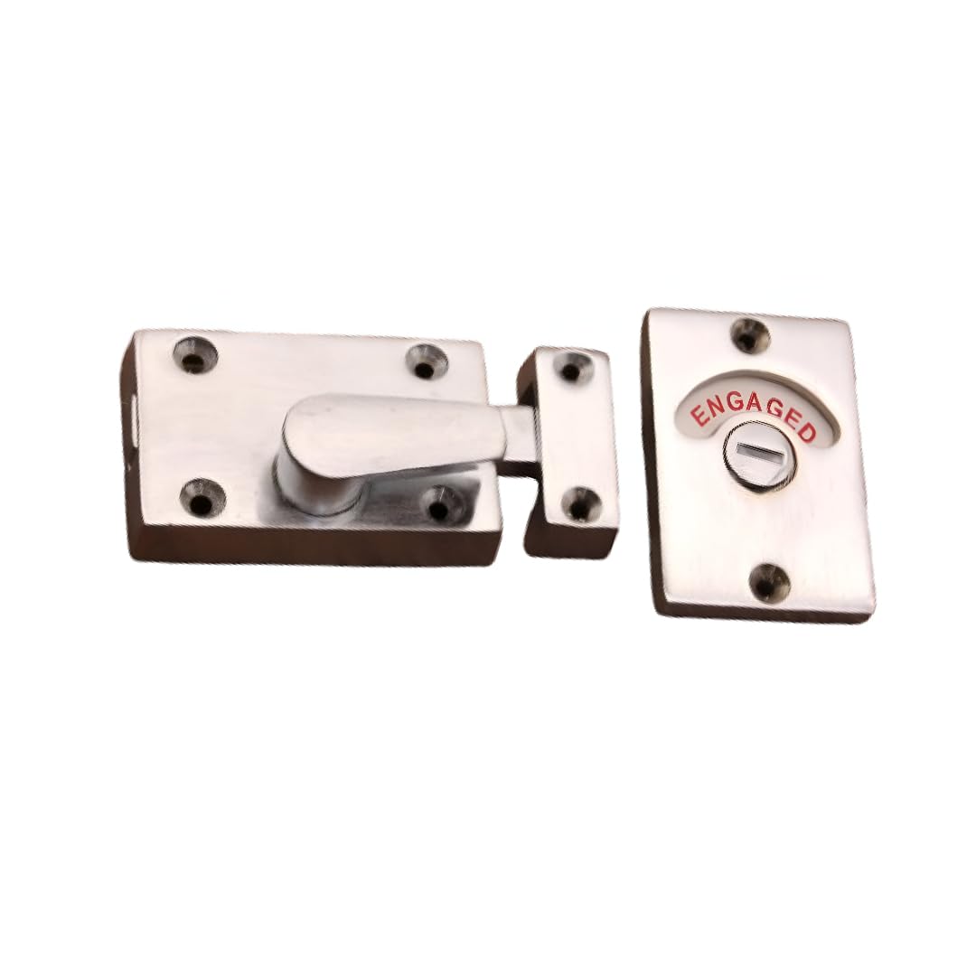 Infinity Decor Chrome or Satin Vacant and Engaged Indicator Bolt - Zinc Bathroom Toilet Privacy Door Lock (Satin Nickel)
