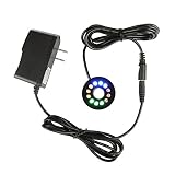 OTTFF 0.59 inches Inside Diameter - 12 LEDs Fountain Ring Lights Auto Colored Changing Submersible Water Pump Lighting for Garden Fish Aquarium with 4.7 & 4.5 ft Overlength Cable (1)