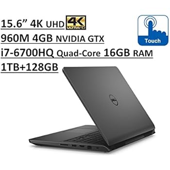 Dell Inspiron 7000 i7559 15.6" UHD (3840x2160) 4K TouchScreen Gaming Laptop: Intel Quad-Core i7-6700HQ | 16GB RAM | NVIDIA GTX 960M 4GB | 1TB + 128GB SSD | Backlit Keyboard | Windows 10 - Grey
