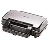 Daewoo Deep Fill 4 Slice Sandwich Maker with Extra Deep and Easy to Clean Non-Stick Ceramic Plates, Automatic…