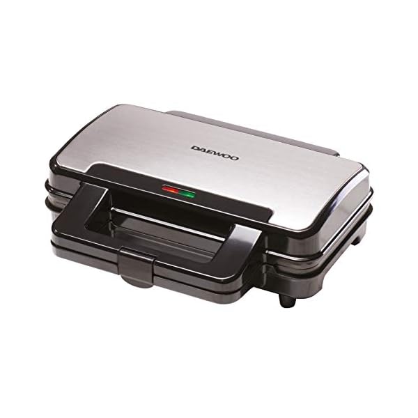 Daewoo Deep Fill 4 Slice Sandwich Maker with Extra Deep and Easy to Clean Non-Stick Ceramic Plates, Automatic…