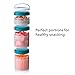 Whiskware Snack Pack Plastic Snack Containers for Toddlers, Kids, and Adults, 3 Stackable Snack Cups for School, Travel, and Portion Control, Teal (Pack of 1)