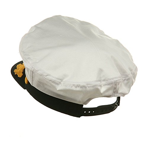Captain Yacht Hat Boat Cap, Sailor Marine Admiral Hat for Halloween Costume Accessories, 8.6 x 6 x 2'' White