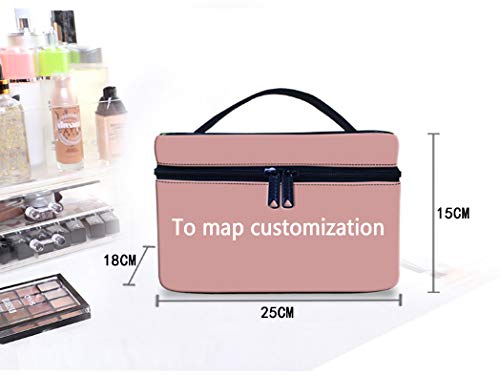 Poker Tournament Decorations Makeup Bags Water-resistant Artistic Display Spread Chips with Poker Cards Lifestyle DecorativePortable Washing Bag,9.8x7.1x5.9inch,Black White Red