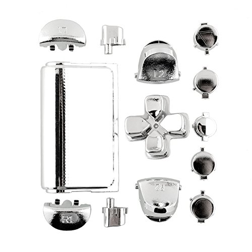 Cewaal Full Buttons Mod Kits Chrome Silver For Sony Playstation 4 PS4 Controller Gamepad Joystick Video Game Accessories