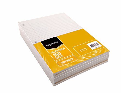AmazonBasics Wide Ruled Loose Leaf Filler Paper, 150-Sheet, 10.5" x 8", 6-Pack - Thumbnail 2