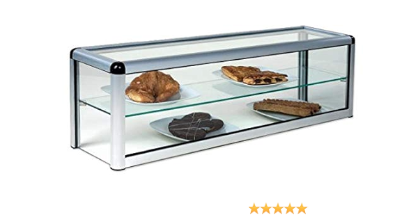 Vitrina expositora alimentos, ideal barra bar para los aperitivos, largo 1.200 mm. 2 pisos