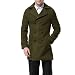 AOWOFS Men's Double Breasted Overcoat Pea Coat Classic Wool Blend Winter Coat Green primary