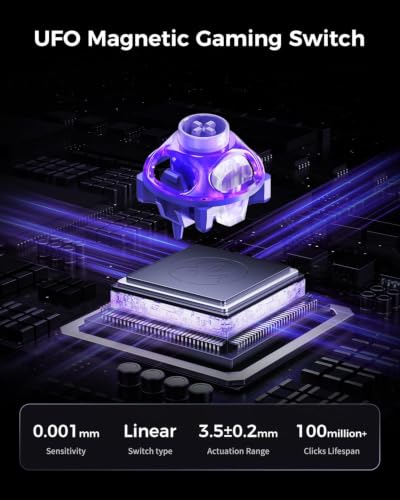 GravaStar Mercury V60 PRO Hall Effect Gaming Tastatur im QWERTZ-Layout, 8K | Gaming Tastatur mit Rapid Trigger, SOCD, CNC-Aluminiumgehäuse und anpassbarer RGB für FPS-Gaming(Cyber Frost Schwarz)