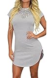 Cutiefox® Women's Summer Side Slit Casual Beach Mini T Shirt Dresses
