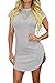 Cutiefox® Women's Summer Side Slit Casual Beach Mini T Shirt Dresses