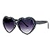 Womens Black Polka Dot Print Color Plastic Heart Shape Cutie Sunglasses