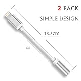 Lxyugg Lightning Audio Adapter for iPhone 7 and iPhone 7 Plus.[White][2-PACK]