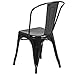 Flash Furniture Luke Commercial Grade 4 Pack Black Metal Indoor-Outdoor Stackable Chair