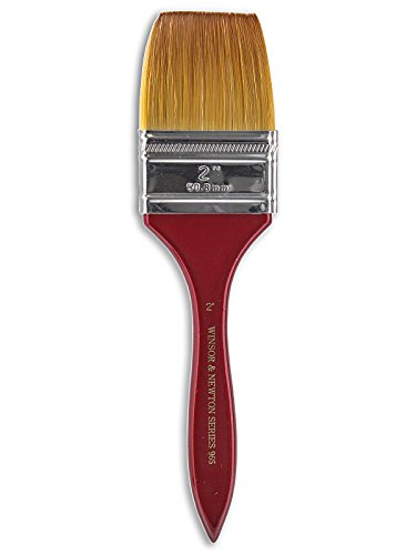 Winsor & Newton Series 965 Golden Nylon & Natural Hair Short Handle Brush-Wash 2, Nickel