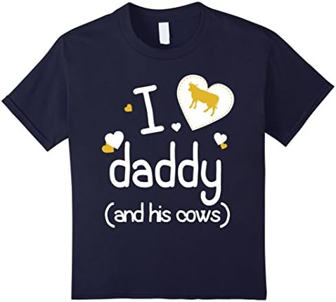 Kids I love my daddy and his cows T-Shirt 4 Navy